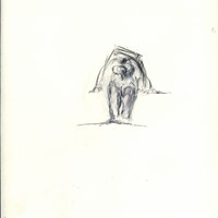 petite bonne femme n°18 mine de plomb crayon sur papier 23 x 31 cm 1988